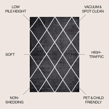 Cole Minimalist Diamond Trellis Area Rug